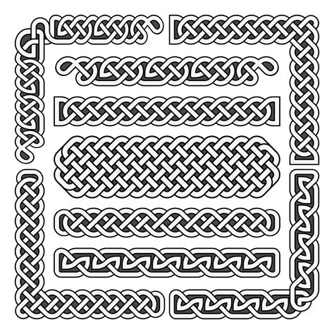 Celtic Knots Vector Medieval Seamless Borders Patterns