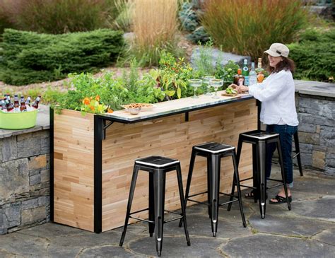 plant  bar  outdoor bar   reclaimed wood  doubles