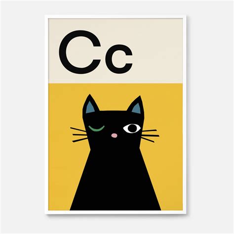 cat alphabet print etsy