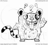 Ugly Lemur Confused Outlined Clipart Cartoon Cory Thoman Coloring Vector Clipartof sketch template