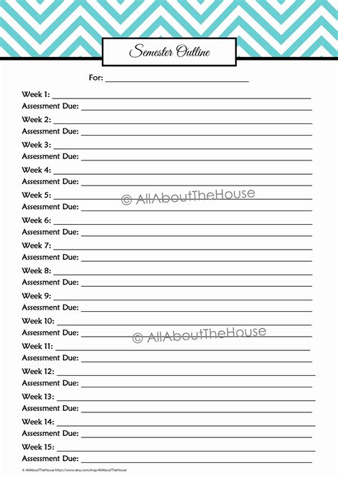 printable homework planner  college students   printable