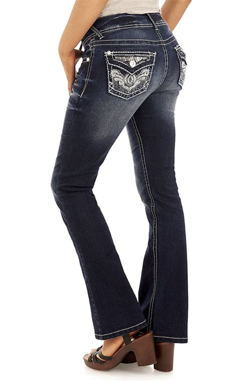 wallflower jeans womens luscious curvy bling bootcut jean