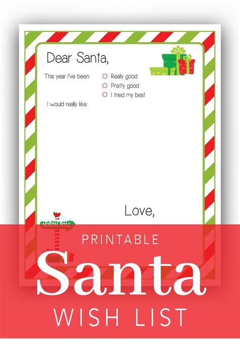 printable santa  list santa  list letters  kids