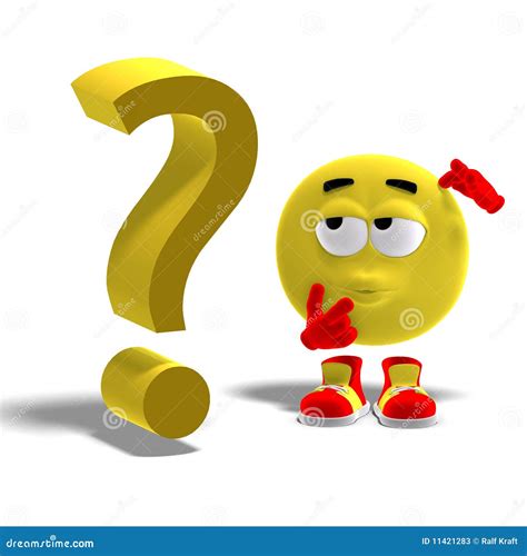 cool  funny emoticon   question mark stock  image