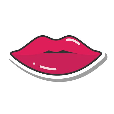 pop art mouth and lips cool sexy red kissed line and fill icon 2602440