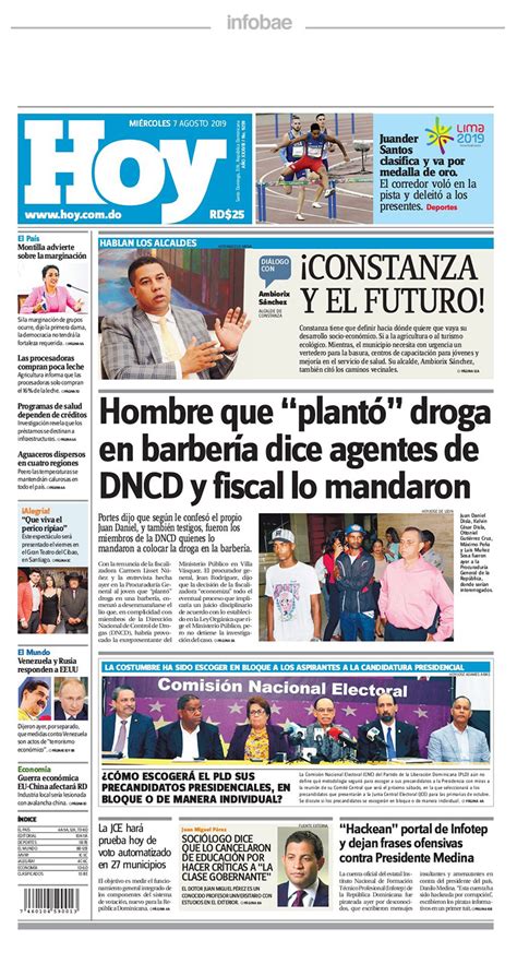 Hoy Republica Dominicana 07 De Agosto De 2019 Infobae