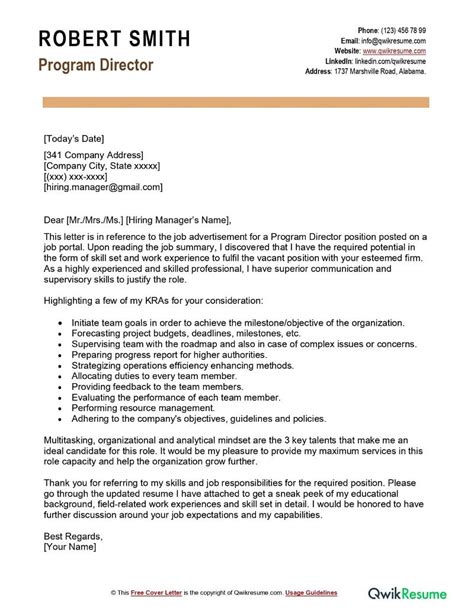 research manager cover letter examples qwikresume