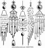 Chimes Template Wind Coloring sketch template