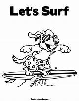 Coloring Pages Surfing Luau Surfer Getdrawings Clipart Printable Library Dog Comments Silver sketch template
