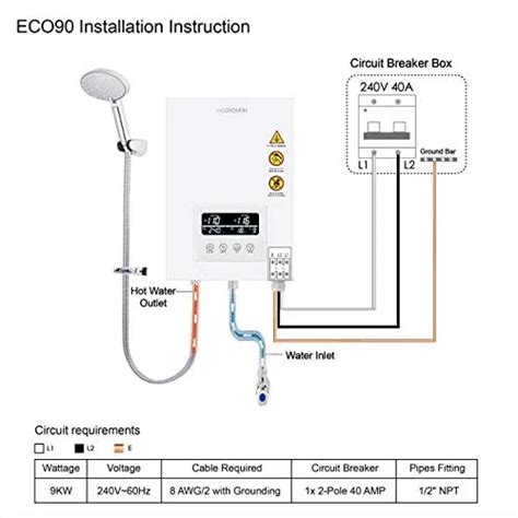 tankless water heater electric ecotouch kw   demand water heater watersbe tankless