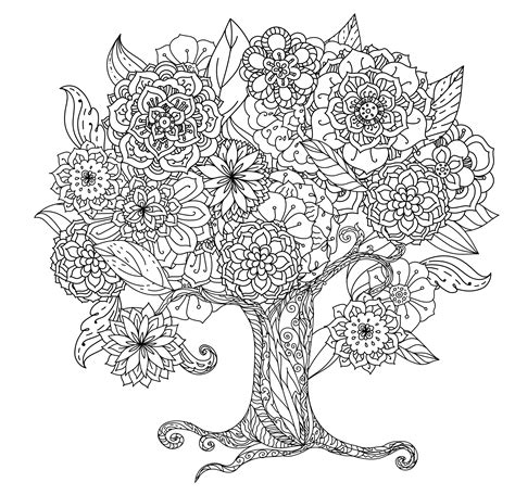 printable adult coloring pages trees images   finder