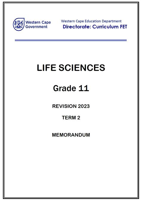 gr  revision answers life sciences  wced eportal