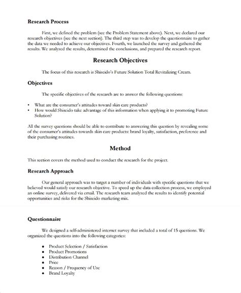 market research report template  professional templates research