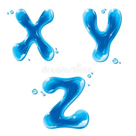 Abc Water Liquid Set Small Letters E F G H Stock Vector