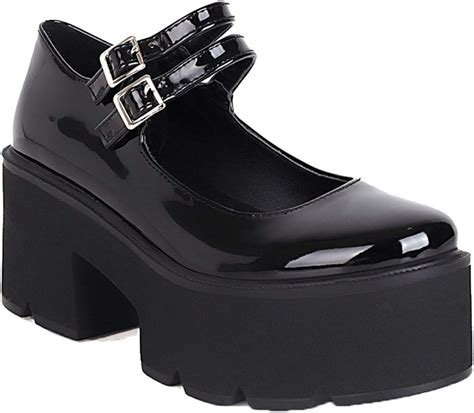 women mary jane summer retro comfortable patent leather platform shoes british style  toe