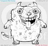 Devil Ugly Drooling Outlined Coloring Clipart Vector Cartoon Thoman Cory sketch template