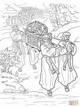 Joshua Crossing Rahab Israelites Bibel Jericho Josué Jordán Spies Río Josua Rio Achan Grundschule Obedece Cruzan Geschichten Jerico Supercoloring Basteln sketch template