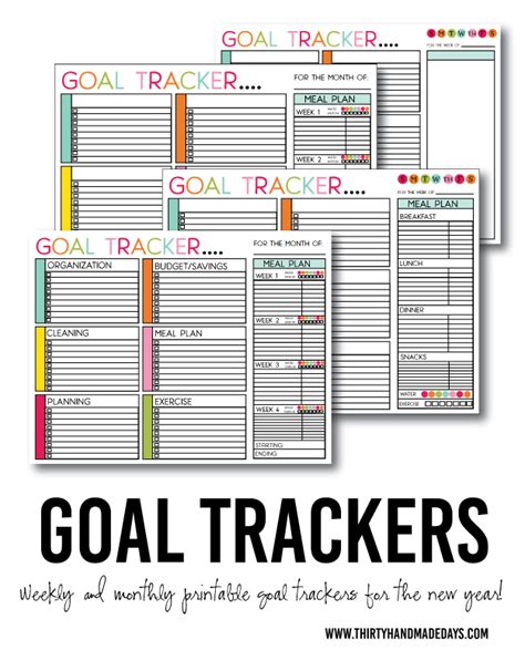printable goals tracker