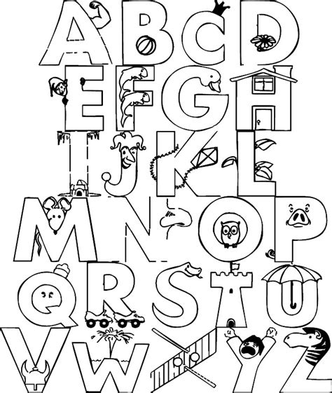 printable alphabet coloring pages