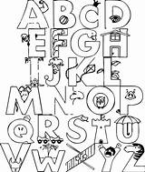 Alphabet Coloring Pages Letter Letters Print sketch template