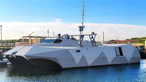 navys exotic  stiletto test ship defeated drone swarms  sea  trials