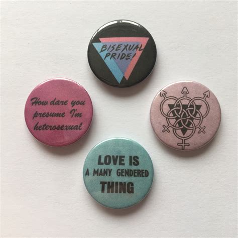 set of 4 bisexual pride lgbt bi pin badge buttons