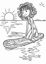 Coloring Pages Girl Surfing Surfer Kids Waiting Popular Color Print Getdrawings Printable Getcolorings sketch template
