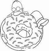 Simpson Homer Donut Simpsons sketch template