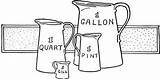 Clipart Liquid Quart Volume Measures Pint Measurement Gallon Clip Capacity Measure Containers Measurements Cliparts Gif Measuring Etc Medium Comparison Gill sketch template