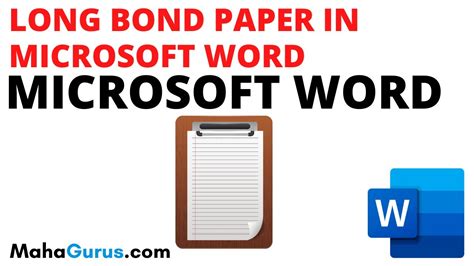 long bond paper  microsoft word long paper ms word print settings youtube