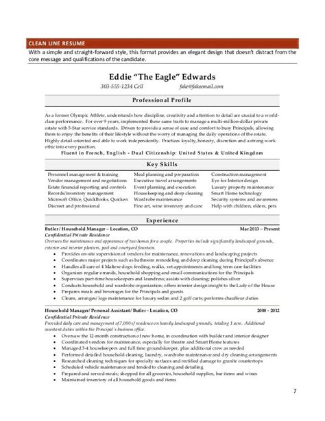 resume templates   modern household manager