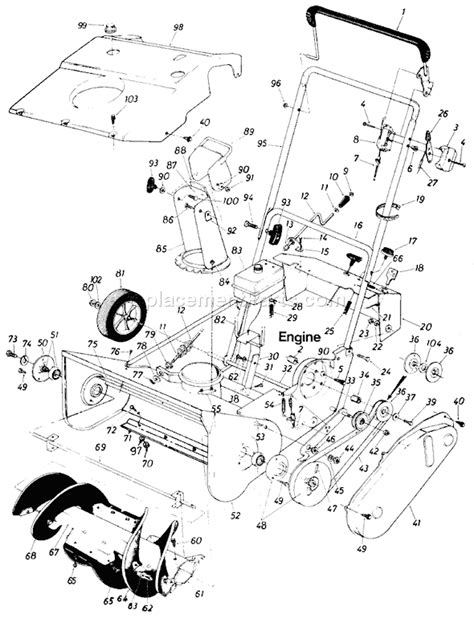 mtd yard machine snowblower parts diagram