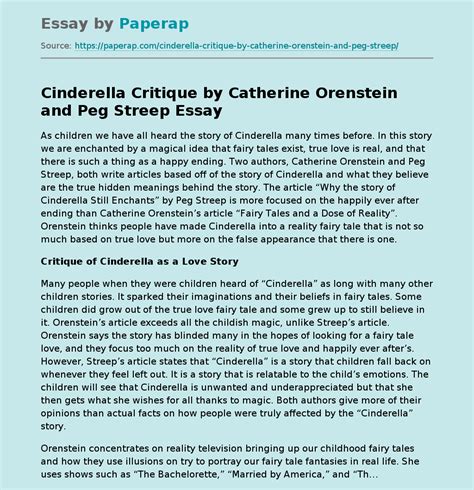 cinderella critique  catherine orenstein  peg streep summary essay