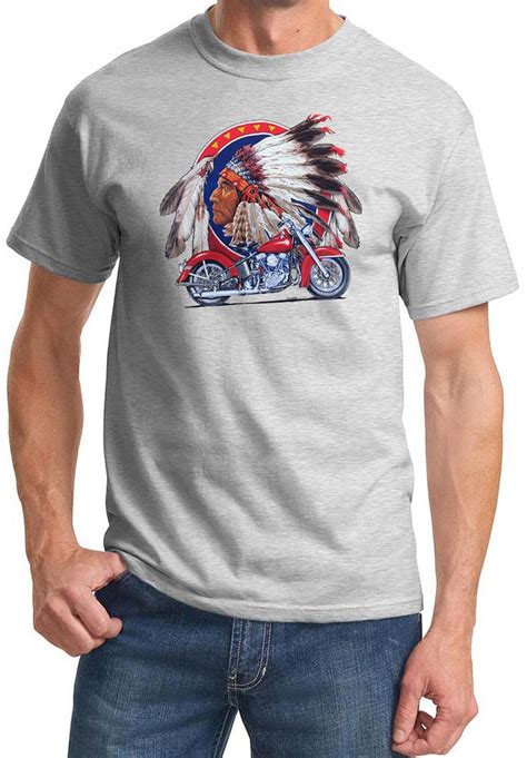 mens indian motorcycle biker shirt big chief shirt ebay