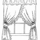 Curtains Coloring Pages Template Sketch sketch template