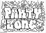 Graffiti Coloring Pages Sketches Party sketch template