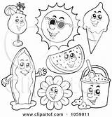 Coloring Summer Characters Collage Outlines Clip Digital Illustration Pages Visekart Royalty Vector Clipart Kids Sheets Printable Clipartof Small 2021 Choose sketch template