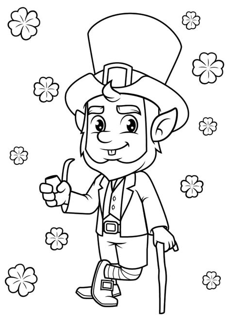 dancing leprechaun coloring page  printable coloring pages  kids