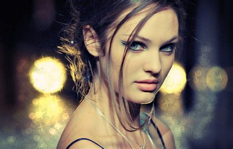 Candice Swanepoel Model Blue Eyes Girl Beauty Woman Green Lights