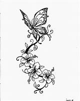 Butterfly Tattoo Flower Tattoos Lily Designs Pyrography Flowers Hibiscus Rose Foot sketch template
