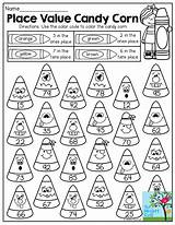Value Place Worksheets Math Candy Coloring Corn Halloween Fun Worksheet Color October Grade Activities Games 2nd 1s Printables 10s Tons sketch template
