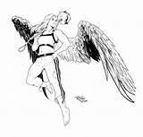 Hawkgirl Pages Coloring Getcolorings Character sketch template