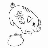 Bank Piggy Coloring Pages Ones Little sketch template