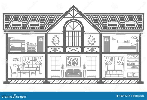 house interior silhouette vector illustration stock vector image