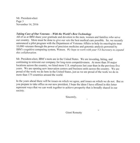 Sample Letter To The President Trump