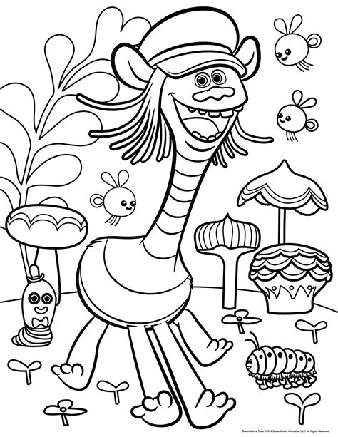 branch trolls coloring pages