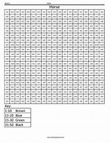 Multiplication Color Coloring Squares Horse Pixel Math Pages Squared Number Worksheets Printable Division Kids Worksheet Sheets Basic Mystery Grade Problems sketch template