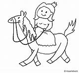 Horseback Princess Coloring Coloringcrew sketch template