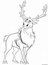 Sven Coloring Pages Reindeer Printable Cute sketch template