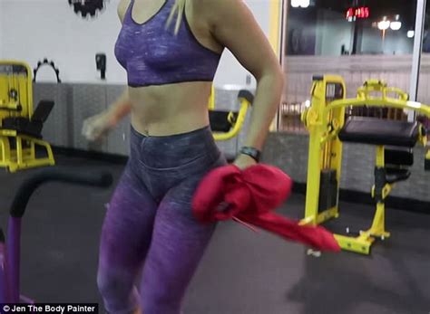 Women Work Out At The Gym In Almost Nothing But Body Paint Daily Mail